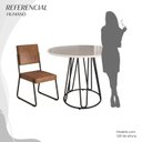 Ver imagem 5 de Conjunto Sala de Jantar Mesa Redonda 100cm Base Omega Tampo MDF Laca com Vidro Napoli Preto/Marrom
