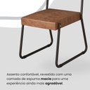 Ver imagem 6 de Conjunto Sala de Jantar Mesa Redonda 100cm Base Omega Tampo MDF Laca com Vidro Napoli Preto/Marrom