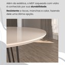 Ver mais imagens de Conjunto Sala de Jantar Mesa Redonda 100cm Base Omega Tampo MDF Laca com Vidro Napoli Preto/Marrom