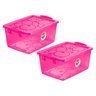 Kit 2 Caixa Organizadora Com Trava 15 Litros Pink Ordene - 1