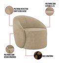 Ver imagem 4 de Poltrona Decorativa Orgânica Giratória Lua Suede D03 - D’Rossi
