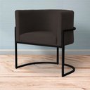 Ver imagem 3 de Kit 2 Poltronas Decorativa Sala de Estar Luana Base Preta Veludo Marrom - Montanaris Decor Md Montan