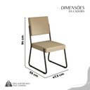 Ver imagem 4 de Conjunto Sala de Jantar Mesa Redonda 100cm Base Omega Tampo MDF Laca com Vidro Napoli Preto/Creme