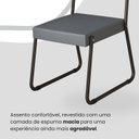 Ver imagem 6 de Conjunto Sala de Jantar Mesa Redonda 100cm Base Omega Tampo MDF Laca com Vidro Napoli Preto/Grafite