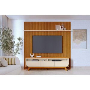 Estante Luna para Tv de até 75 Polegadas - Cinamomo /off White - Madetec