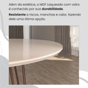Ver mais imagens de Conjunto Sala de Jantar Mesa Redonda 100cm Base Omega Tampo MDF Laca com Vidro Napoli Marrom/Preto