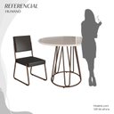 Ver imagem 5 de Conjunto Sala de Jantar Mesa Redonda 100cm Base Omega Tampo MDF Laca com Vidro Napoli Marrom/Preto