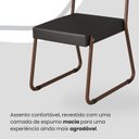 Ver imagem 6 de Conjunto Sala de Jantar Mesa Redonda 100cm Base Omega Tampo MDF Laca com Vidro Napoli Marrom/Preto