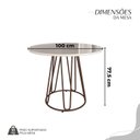 Ver imagem 3 de Conjunto Sala de Jantar Mesa Redonda 100cm Base Omega Tampo MDF Laca com Vidro Napoli Marrom