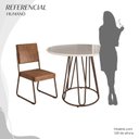 Ver imagem 5 de Conjunto Sala de Jantar Mesa Redonda 100cm Base Omega Tampo MDF Laca com Vidro Napoli Marrom