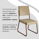 Ver imagem 7 de Conjunto Sala de Jantar Mesa Redonda 100cm Base Omega Tampo MDF Laca com Vidro Napoli Marrom/Creme
