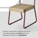 Ver imagem 6 de Conjunto Sala de Jantar Mesa Redonda 100cm Base Omega Tampo MDF Laca com Vidro Napoli Marrom/Creme
