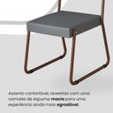 Ver imagem 6 de Conjunto Sala de Jantar Mesa Redonda 100cm Base Omega Tampo MDF Laca com Vidro Napoli Marrom/Grafite