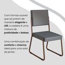 Ver imagem 7 de Conjunto Sala de Jantar Mesa Redonda 100cm Base Omega Tampo MDF Laca com Vidro Napoli Marrom/Grafite