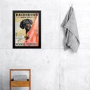 Ver imagem 1 de Quadro para Banheiro Dachshund - Cortina 24x18cm:moldura Preta