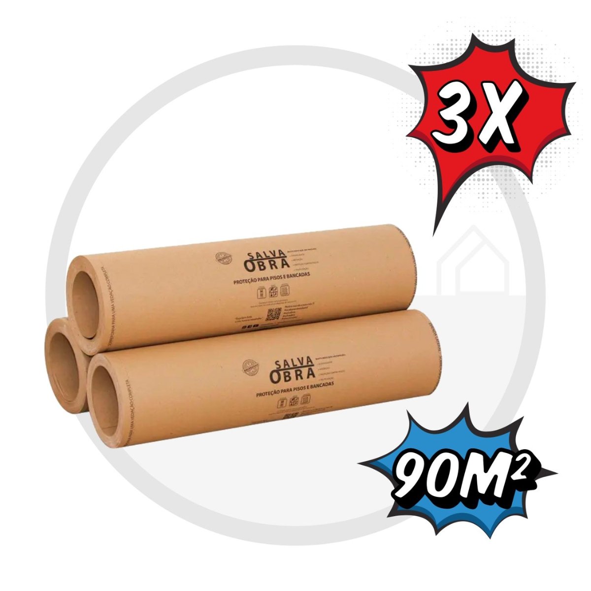 Kit 3x Salva Obra - Proteção para Pisos Reforma 30m² - 1