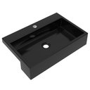 Ver imagem 1 de Cuba Pia Semi Encaixe para Banheiro Retangular 54cm XRT C08 Preto - Mpozenato