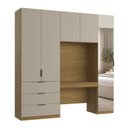 Ver imagem 2 de Guarda Roupa Modular 5 Portas com Mesa e Espelho Altezza Clean Freijó/Off White
