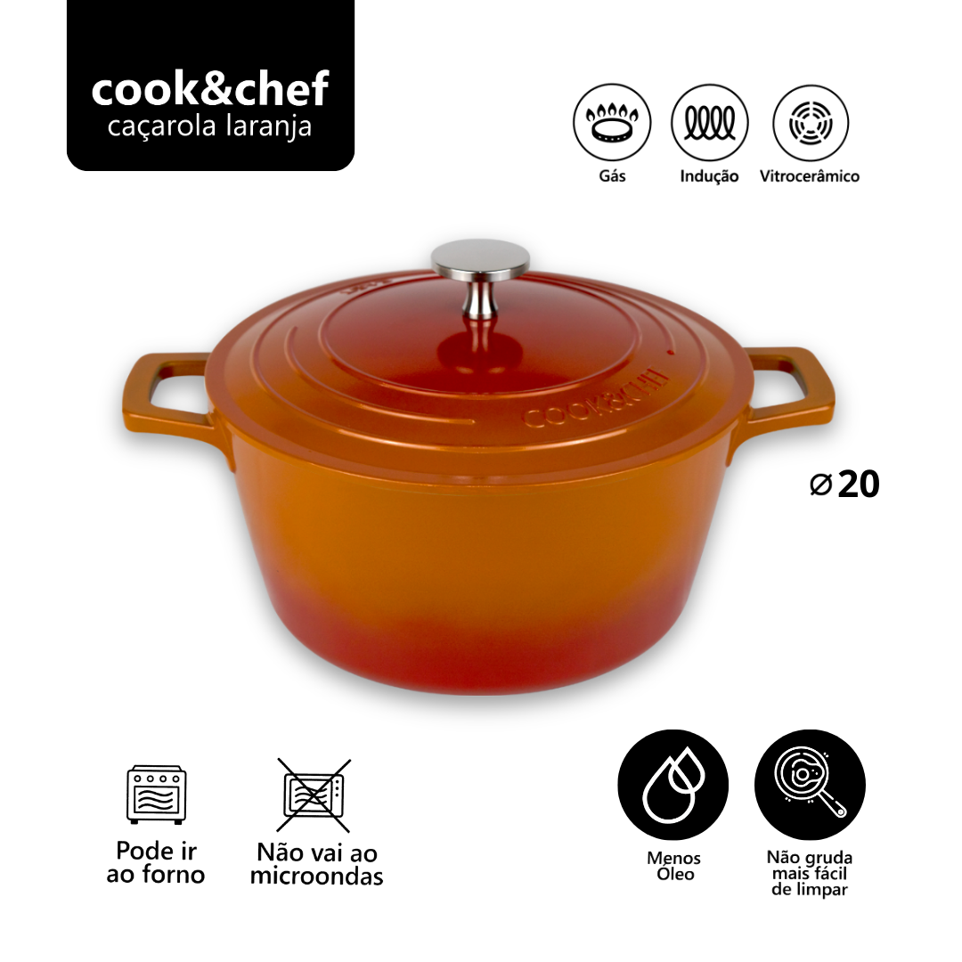 Caçarola Cerâmica Antiaderente 20cm Panela Fundo Triplo Indução Cook&chef 2,5l Mimo Style - 5