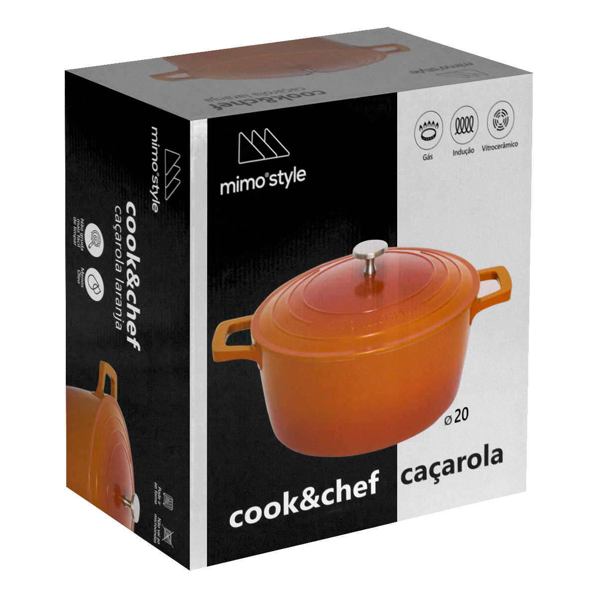 Caçarola Cerâmica Antiaderente 20cm Panela Fundo Triplo Indução Cook&chef 2,5l Mimo Style - 10