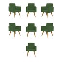 Ver imagem 1 de Kit 07 Cadeiras Poltronas Decorativa - Escritório - Recepção Cor:verde