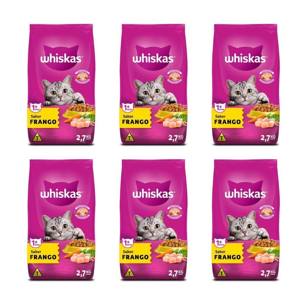 Kit Ração para Gatos Frango 6 Pacotes 2,7kg - WHISKAS Kit Ração para Gatos Frango 6 Pacotes - - 1