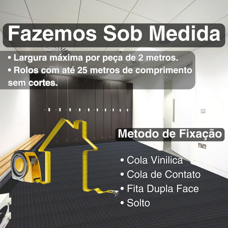 Piso Relevo Moeda Emborrachado Antiderrapante Metro Quadrado Cor:buspreto - 6