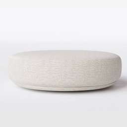 Puff Decorativo Flat 120cm de Diâmetro em Linho Bege Claro - Home Mobily - 4
