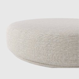 Puff Decorativo Flat 120cm de Diâmetro em Linho Bege Claro - Home Mobily - 2