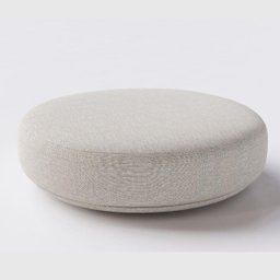 Puff Decorativo Flat 120cm de Diâmetro em Linho Bege Claro - Home Mobily - 3