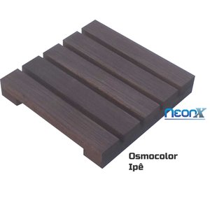 Deck de Madeira Modular 25x25 Cm Réguas 4 Cm com Pintura Neonx:osmocolor Ipê Semi Transpa