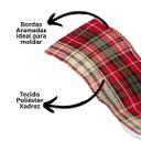 Ver imagem 4 de Fita Aramada Decorativa Natalina Xadrez Premium Tecido 10cm x 9 Metros para Laços Árvores e Guirland