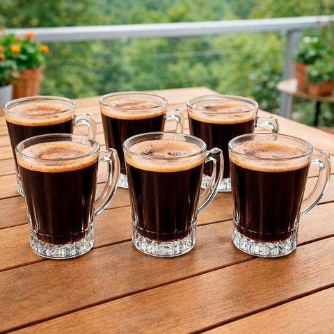 Canecas Copo Chocolate Xícara Chá Café Vidro 180ml Kit 8pçs