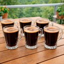 Ver imagem 1 de Canecas Copo Chocolate Xícara Chá Café Vidro 180ml Kit 8pçs