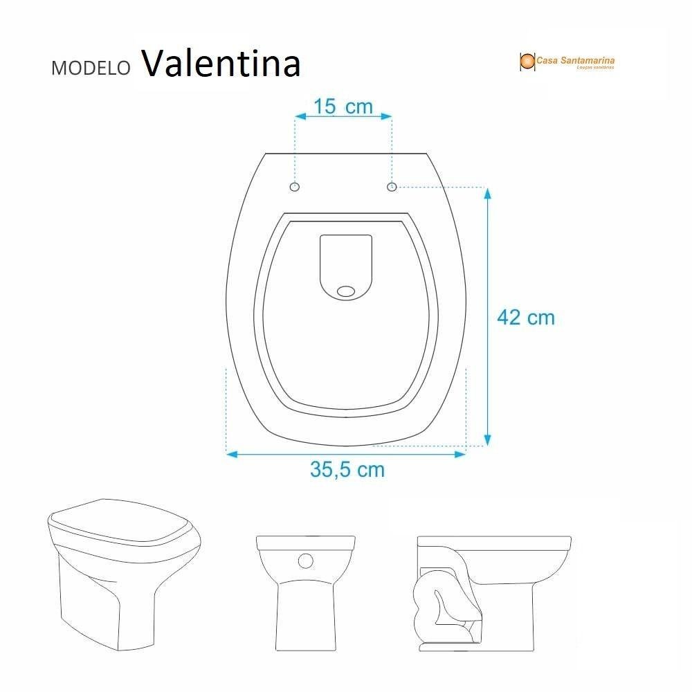 Tampa de Vaso em Mdf Valentina Branco para Bacia Santamarina - 3