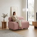 Ver imagem 3 de Sofá Namoradeira e KIT2 Poltronas para Sala Nara Bouclê Ted D03 - D'Rossi