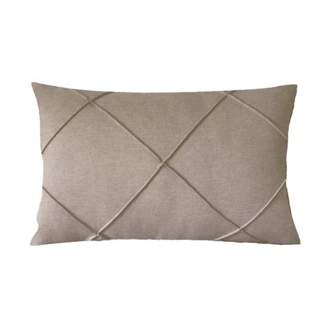 Capa para Almofada Drapeada em Linho Retangular Cru