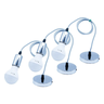 3 Kit Lustre Pendente Cromado Vintage Retro Edison + 3 Lampada Led Bulbo 9w Branco Frio - 1
