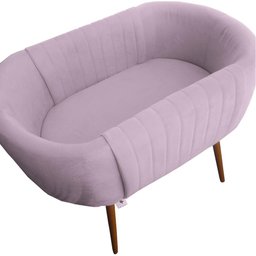 Mini Berço Moises Suede Rosa Bebê - D'classe Decor - 3