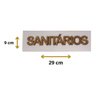 Placa Sinalização Sanitários Aviso Banheiro Madeira Mdf Cor Branca - 3