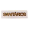 Placa Sinalização Sanitários Aviso Banheiro Madeira Mdf Cor Branca - 1