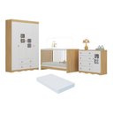 Ver imagem 1 de Quarto de Bebê Completo com Berço 3 em 1 com Colchão Incluso Serena Multimóveis Mp4535 Madeirado