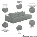 Ver imagem 3 de Sofá Ilha Modular com Puff para Sala Living 232cm Georgia K04 Bouclê Cinza - Mpozenato