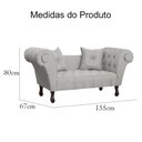 Ver imagem 4 de Recamier Divã Namoradeira Dubai Linho 02 lugares Bege