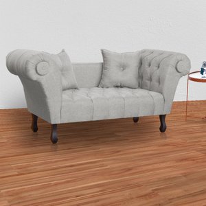 Recamier Divã Namoradeira Dubai Linho 02 lugares Bege