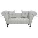 Ver imagem 2 de Recamier Divã Namoradeira Dubai Linho 02 lugares Bege