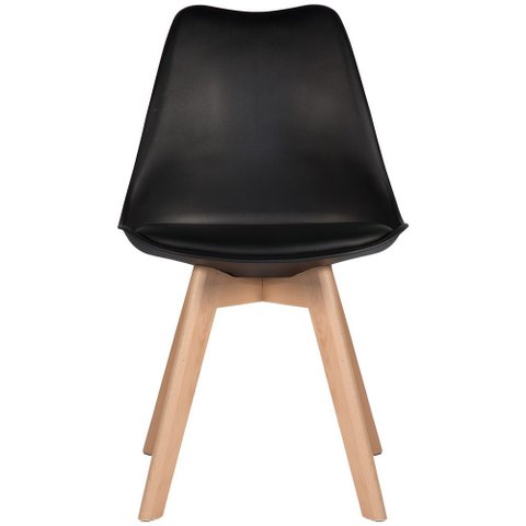 Kit C/3 Cadeiras Leda – Charles Eames, Saarinen Wood com Almofada Preta