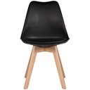 Ver imagem 1 de Kit C/3 Cadeiras Leda – Charles Eames, Saarinen Wood com Almofada Preta