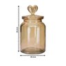 Pote Vidro Hermético Âmbar Decor Afeto Coração 1000ml - Yangzi - 2