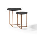 Ver imagem 2 de Conjunto de Mesa Lateral Canto Jade Sala Estar Pés Ferro